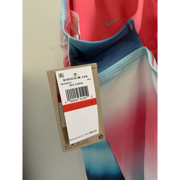 NWT Nike Horizon Striped V-Back Tankini Top Size L Women - Picture 6 of 7